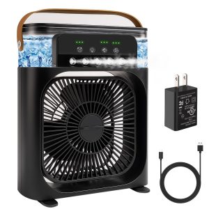 3-in-1 Mini Air Cooler Fan – Portable USB Air Conditioner with Humidifier & Cooling Mist